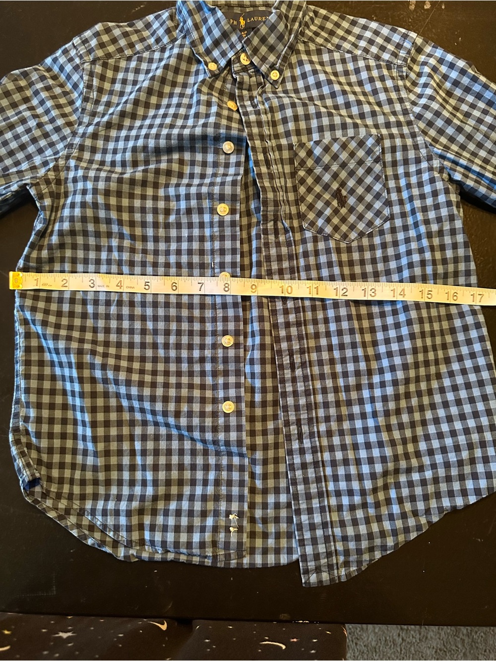 Ralph Lauren Blue and Black Plaid Button-Down Shirt